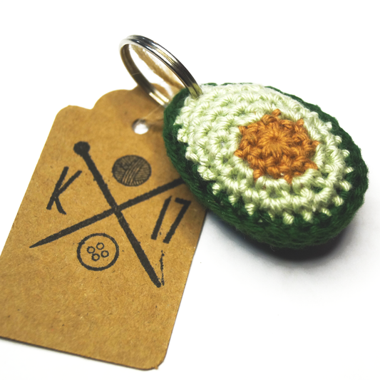 Avocado Crochet Keyring