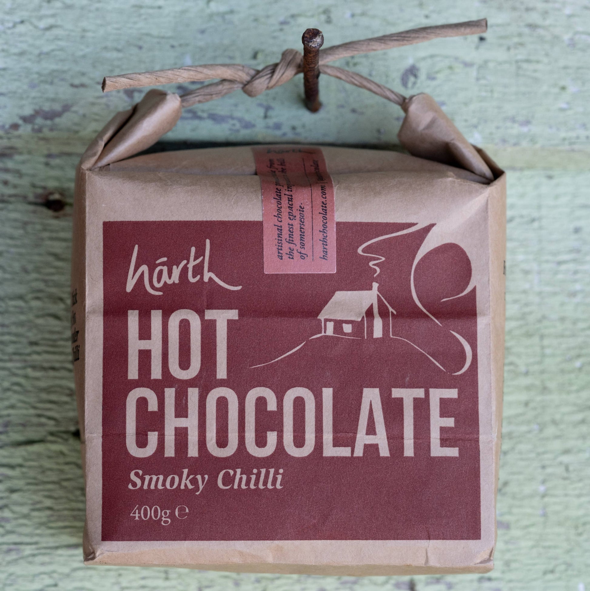 Box of Harth Hot Chocolate Smoky Chilli on a textured surface