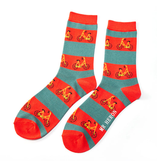 Bikes red bamboo Socks