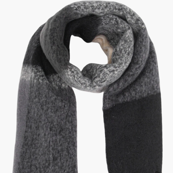 Black Square Colour Block Heavyweight Scarf