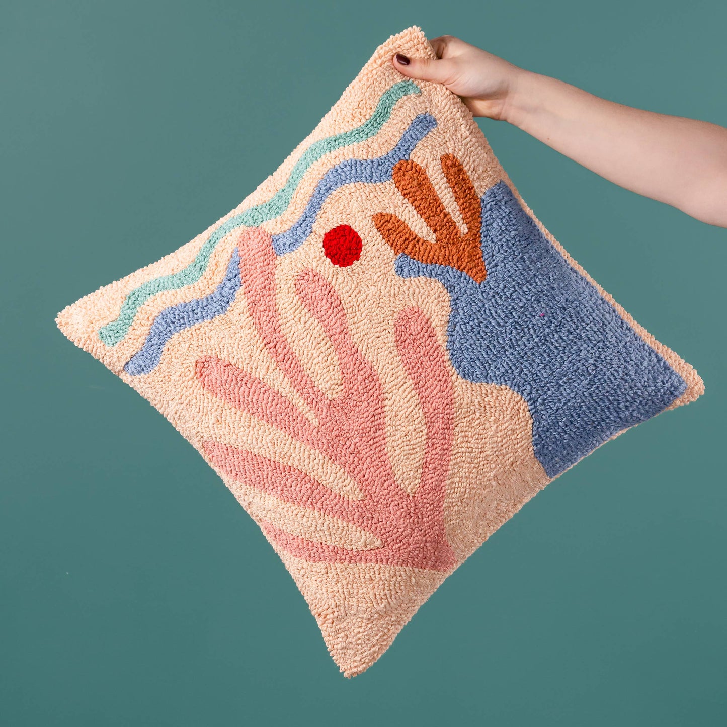 Corals Knitted Cushion Just Peachy: Just Peachy / Feather Filled / 45 x 45cm
