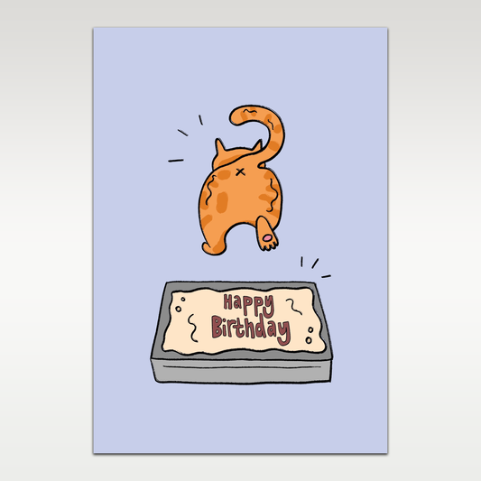 Cat Poop Birthday Greetings card