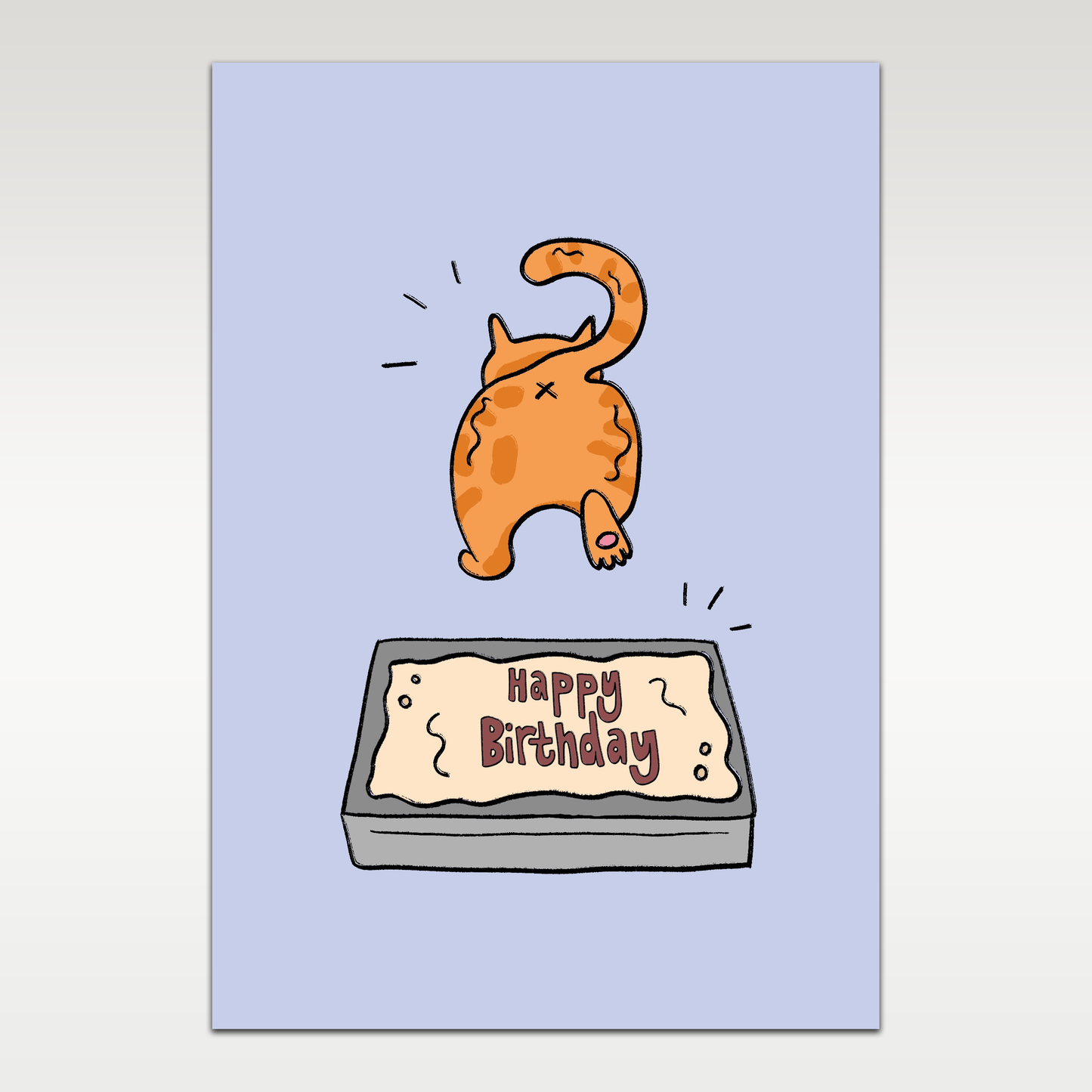 Cat Poop Birthday Greetings card