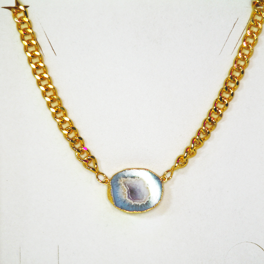 Mega Gemstone Chunky Gold Necklace - Yaayaa London