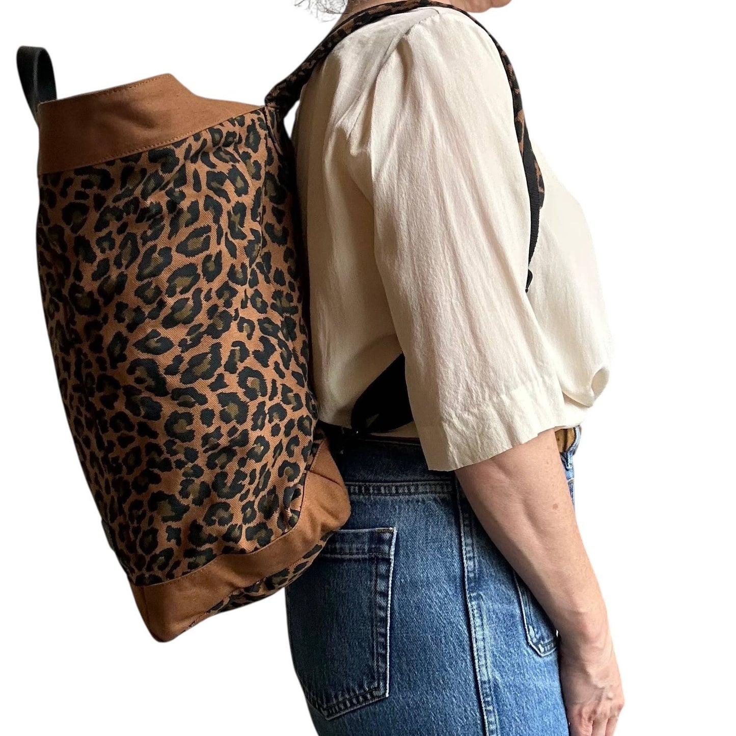 Clovelly backpack  - brown leopard print