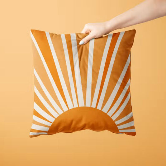 Darker Orange & Cream two-tone sun Cushion
