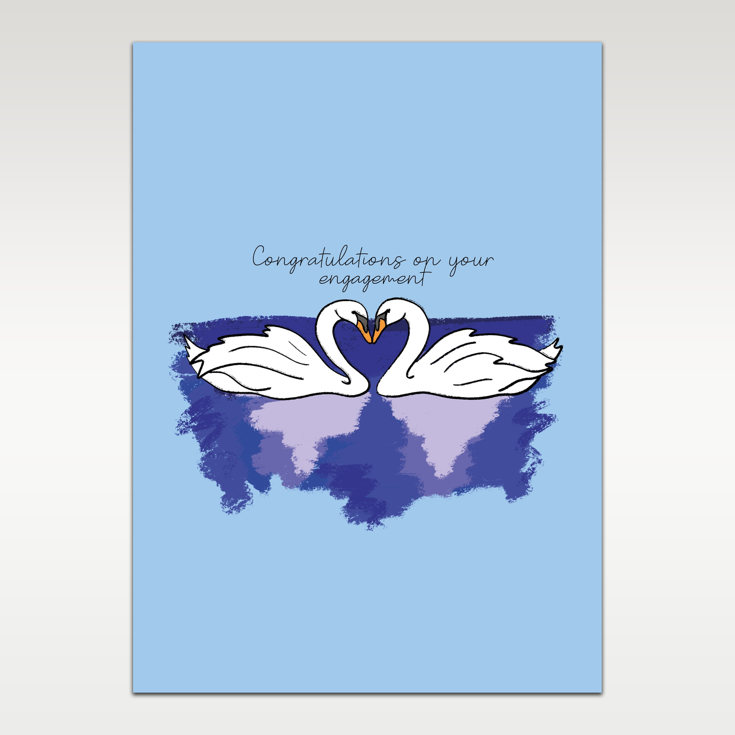 Swans Engagement Greetings card