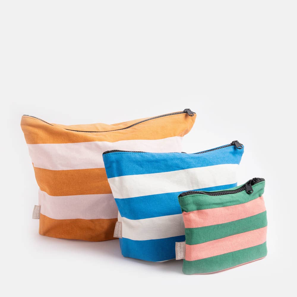 Multi Stripe Set of 3 Travel Pouches
