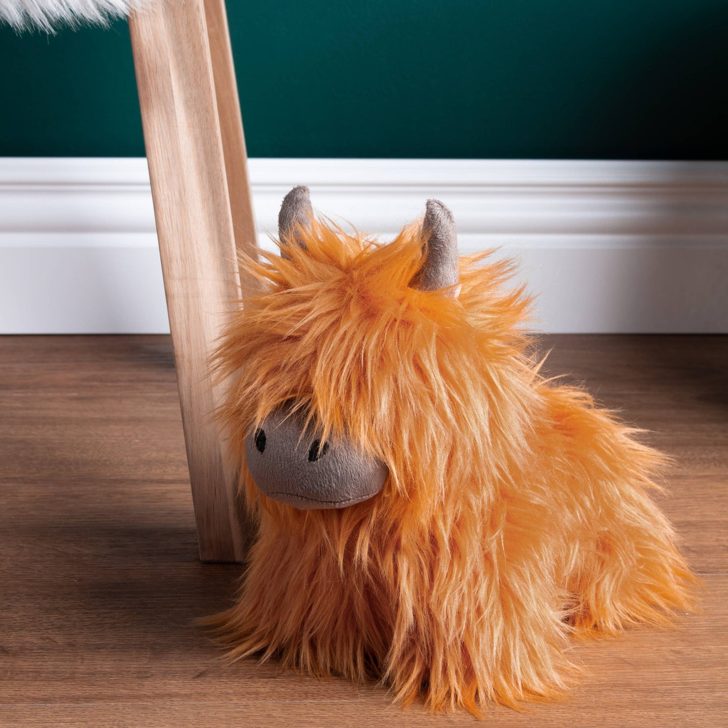 Highland Cow Shaggy Door Stop Orange: Orange / One Size