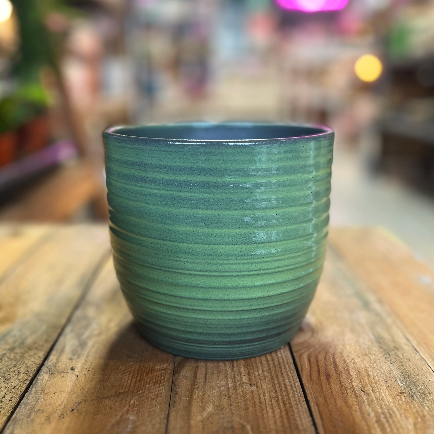 Green Bergamo Ribbed Pot