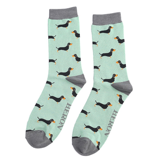 Little sausage dogs Mint Bamboo Socks