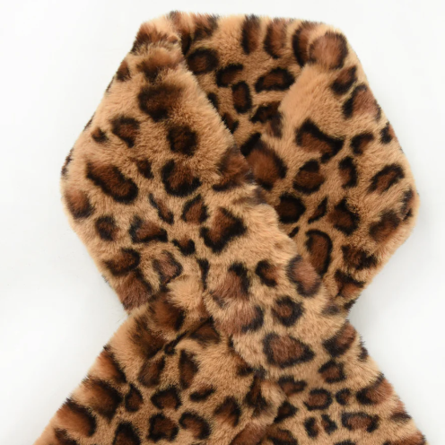Leopard print scarf on a white background