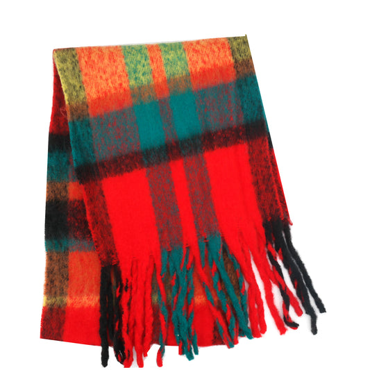 Miss Sparrow Red Thick Tartan Scarf