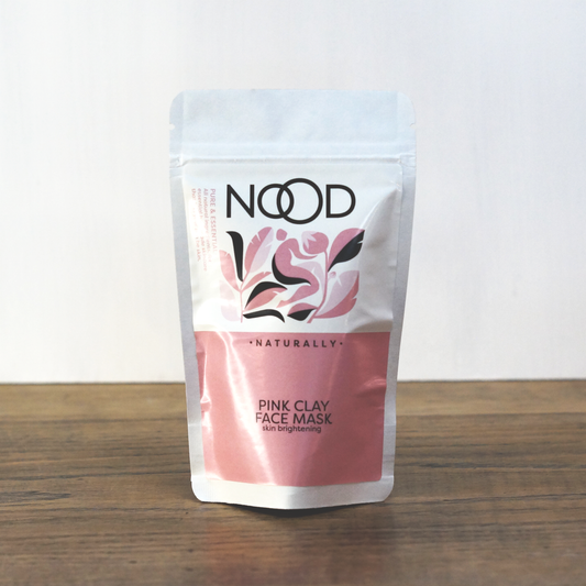 A small, wrapped bag of Fullers Earth Pink Clay from NOOD Stores.