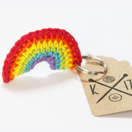 Rainbow Crochet Keyring