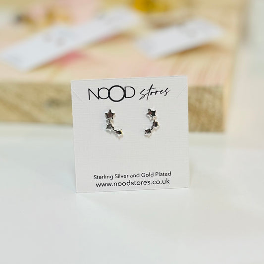 Triple Star Studs - Silver