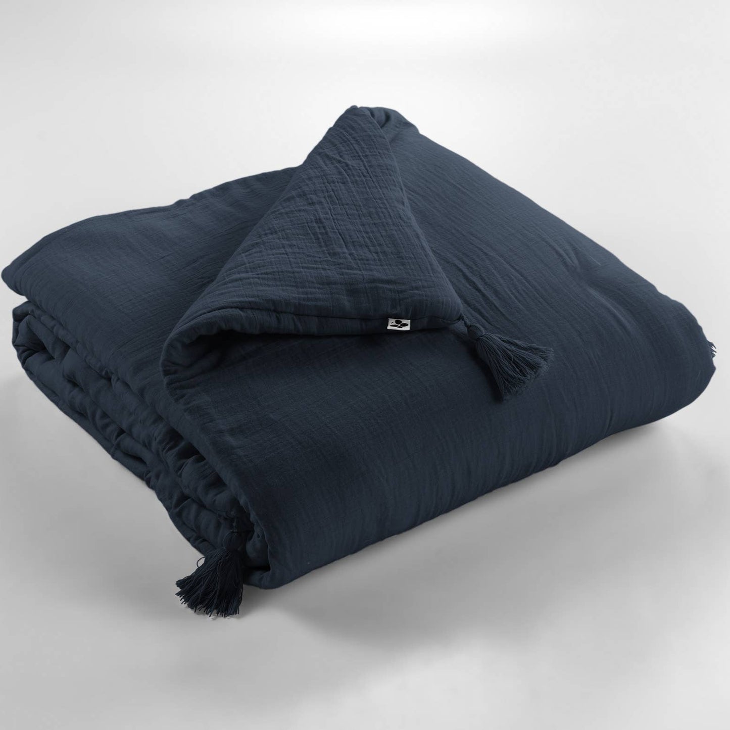 GAÏA Navy Cotton Gauze Quilt