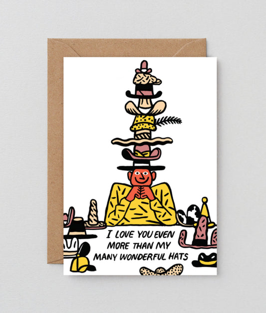 Many wonderful hats Greetings card