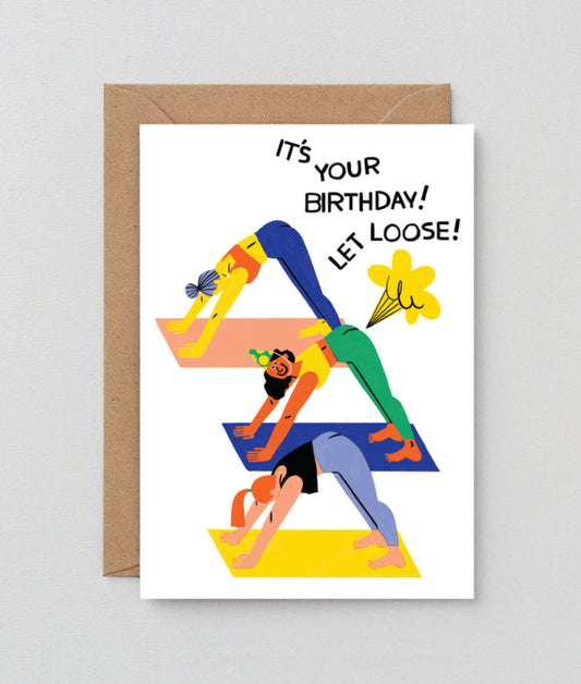 Yoga Fart Birthday Card