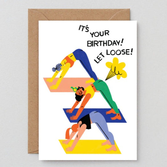 Yoga Fart Birthday Card