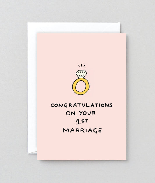 1st marriage Greetings card