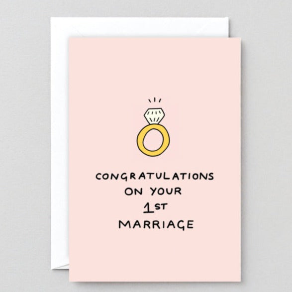 1st marriage Greetings card