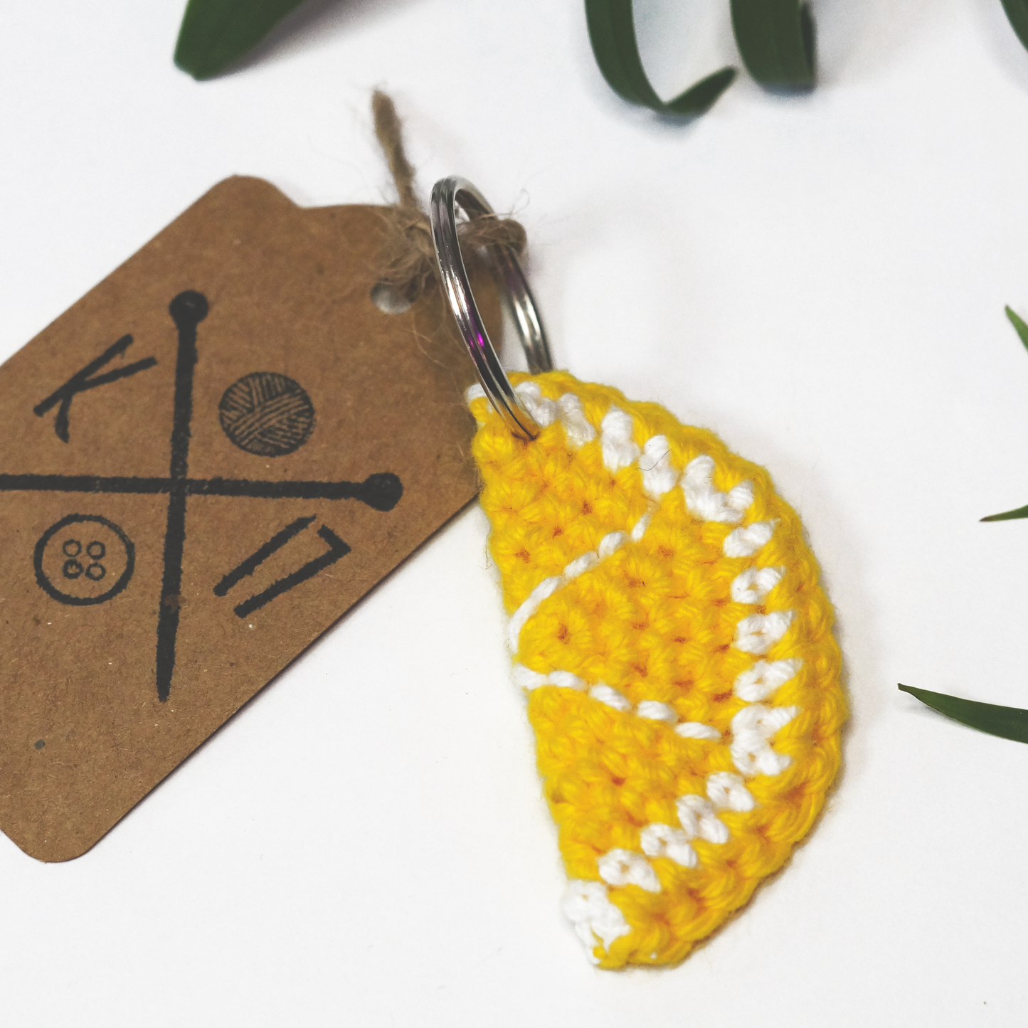 Lemon Slice Crochet Keyring