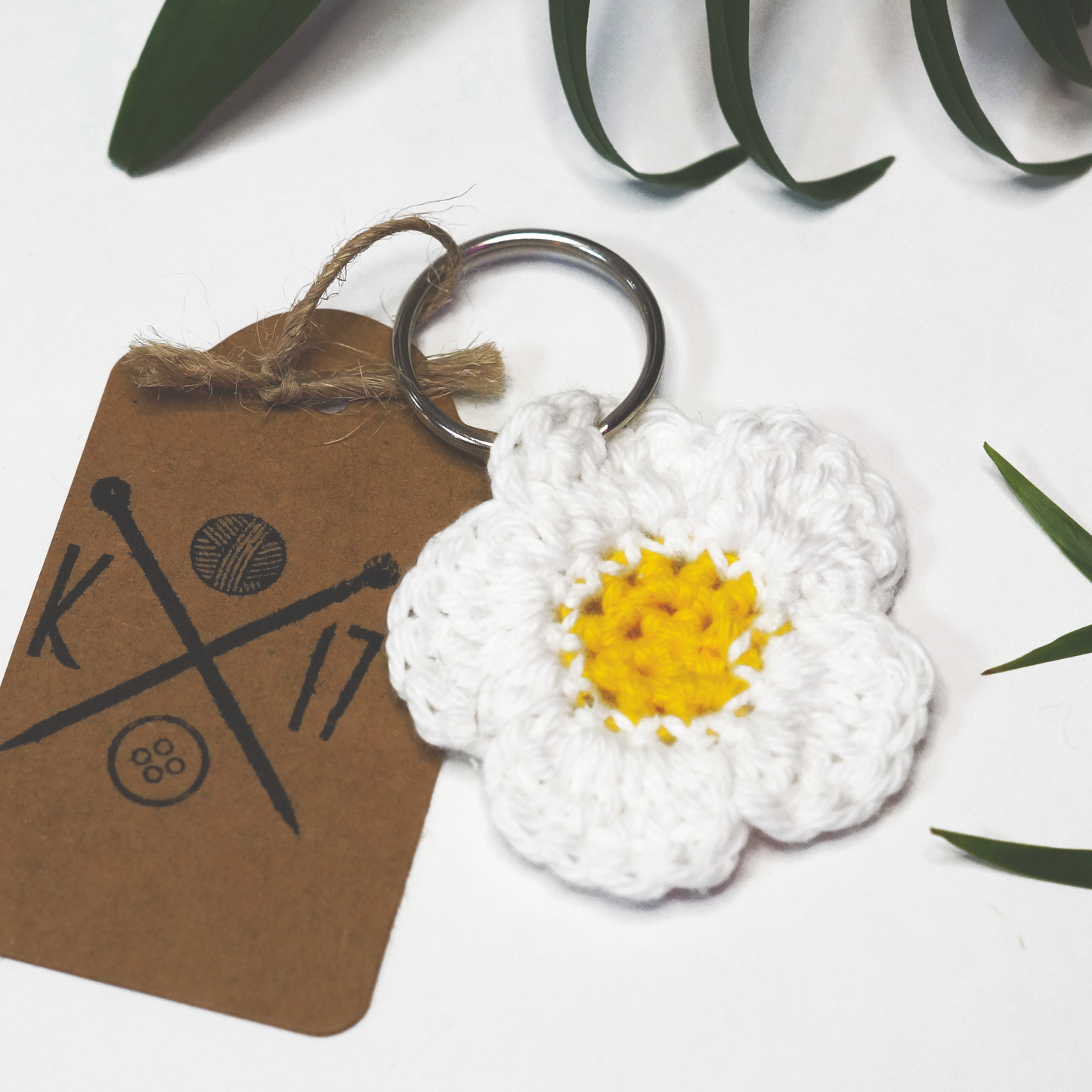 Daisy Crochet Keyring