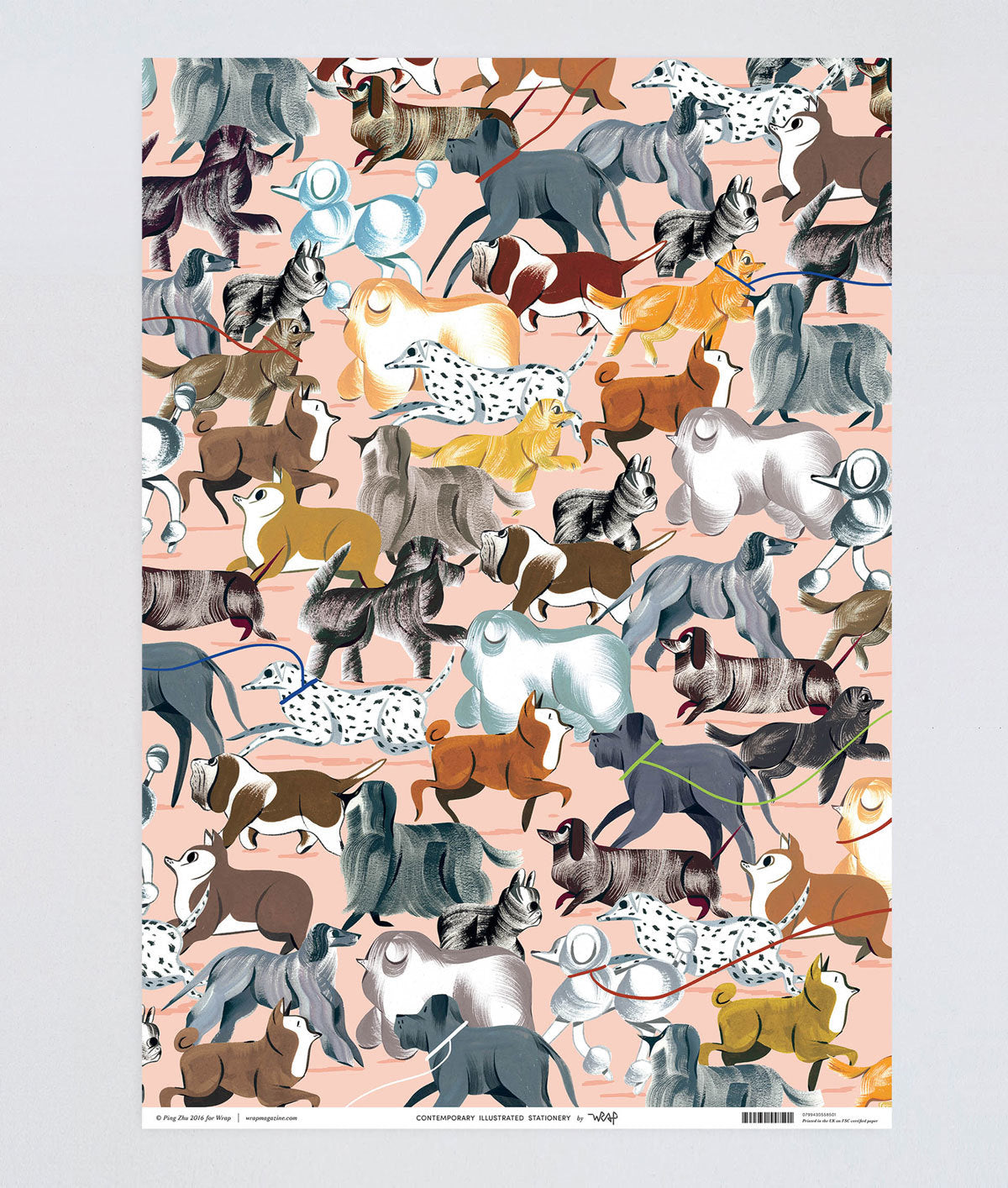 City dogs wrapping paper