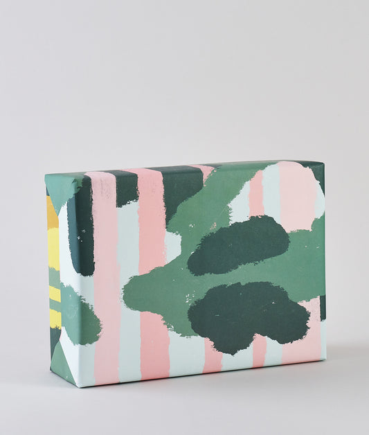 Pink forest wrapping paper