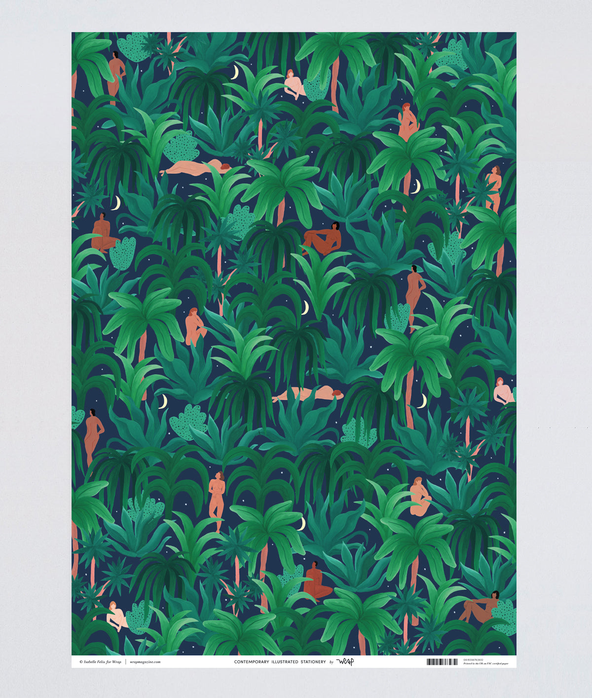 Night jungle wrapping paper