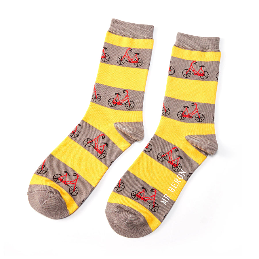 Bikes yellow bamboo Socks