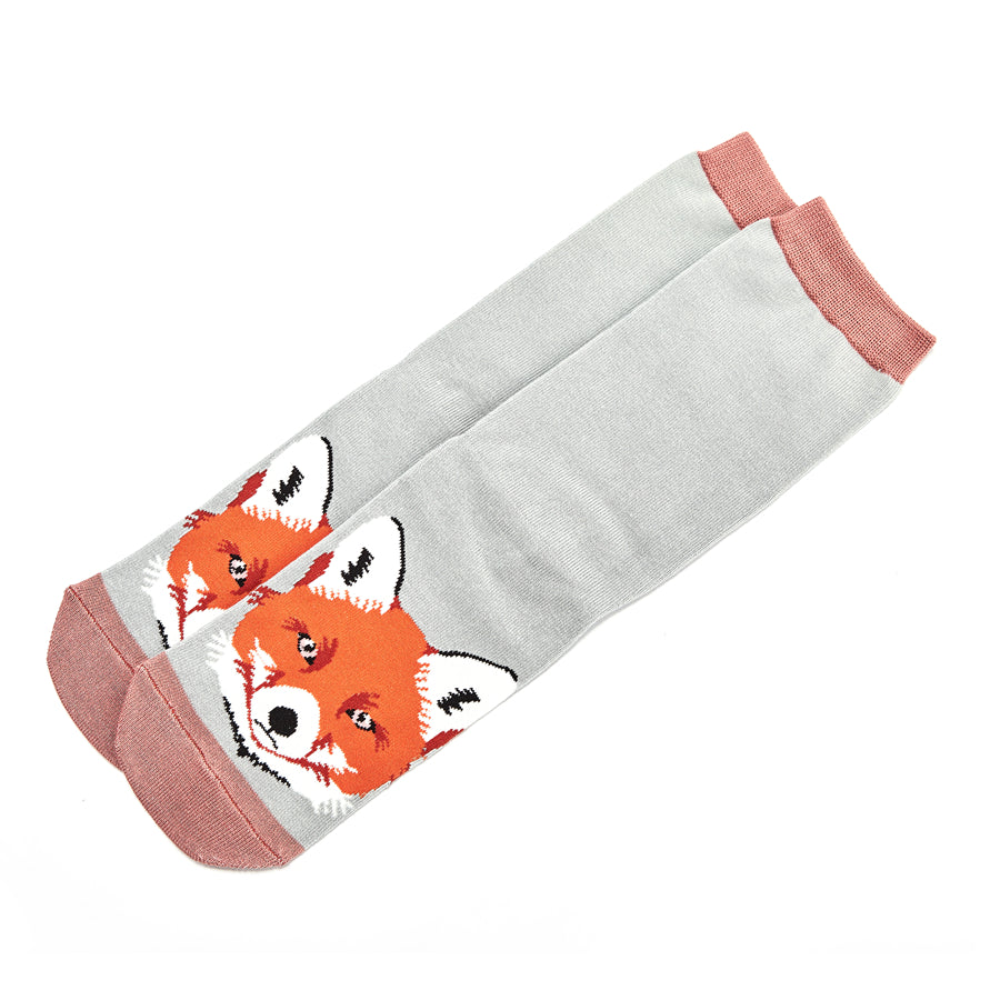 Fox face duck egg bamboo Socks