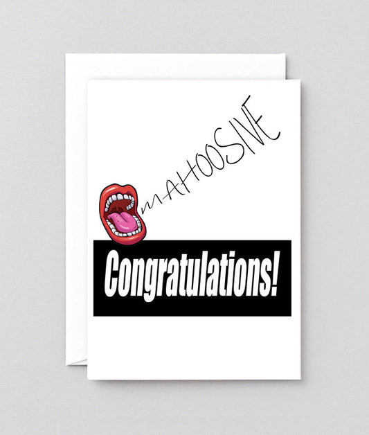 Mahoosive congratulations Greetings card