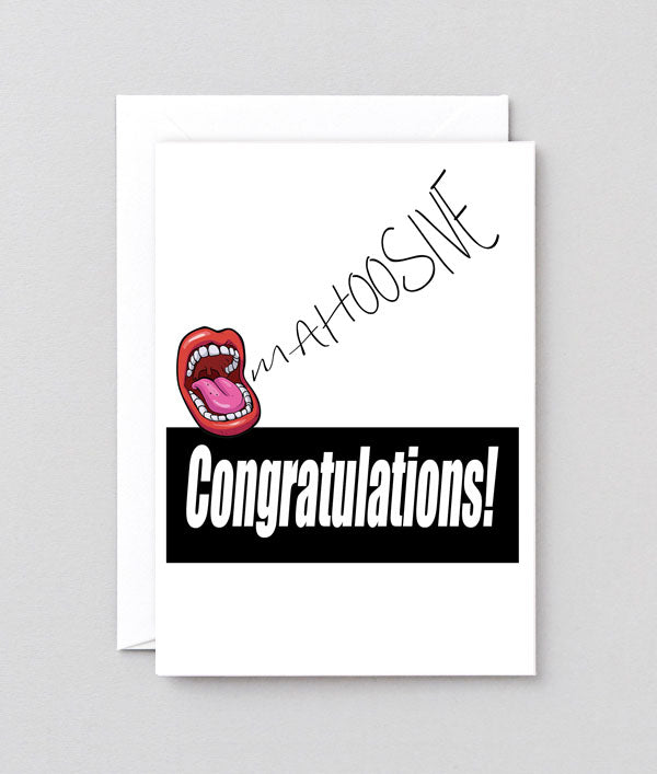 Mahoosive congratulations Greetings card