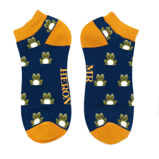 Frogs navy blue trainer bamboo Socks