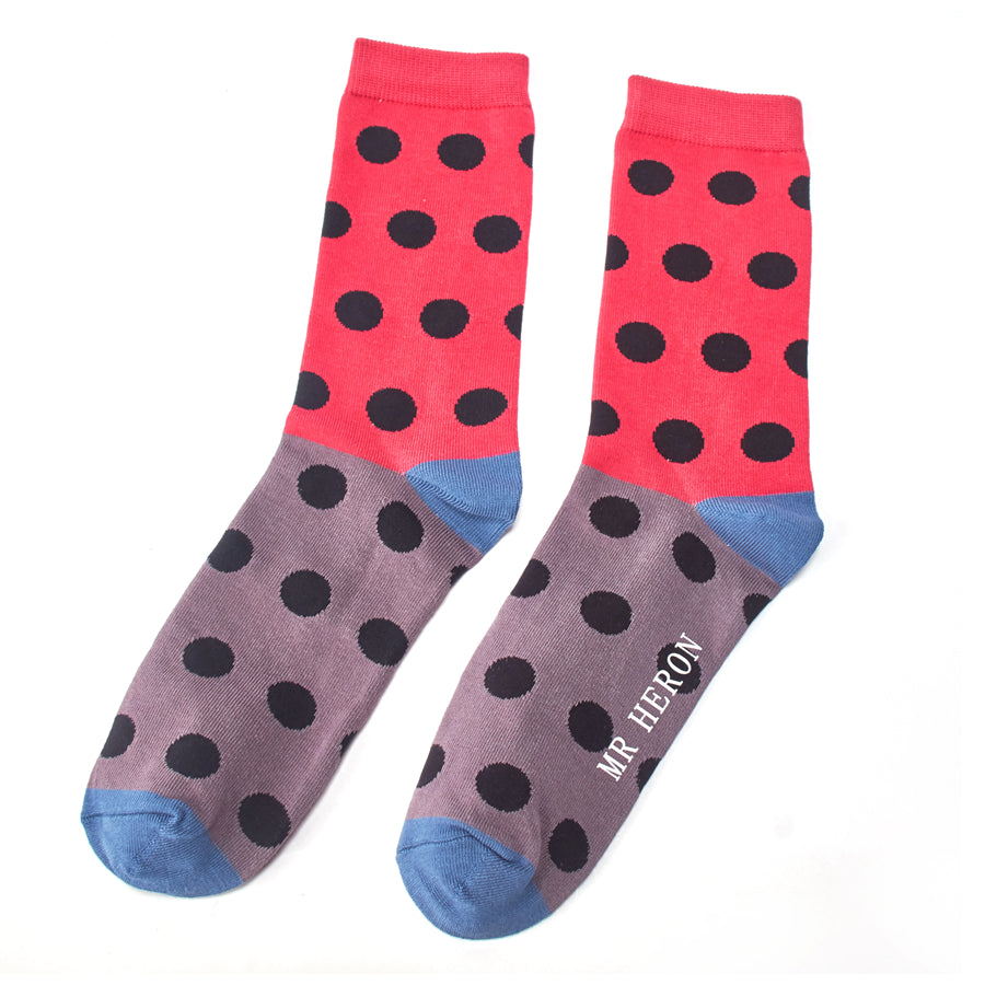 Spotty Red Bamboo Socks